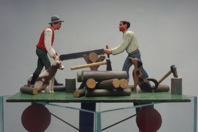 Dřevěná mechanická hračka Františka Dobiáše