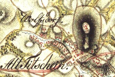 Starý Jičín na mapě 1. vojenského mapování, 1764 – 68. www.oldmaps.geolab.cz