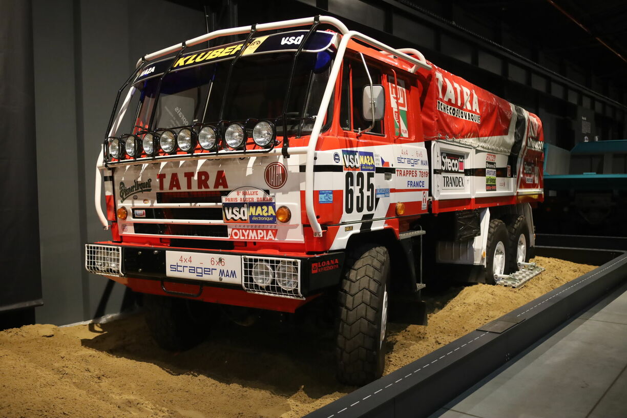 Vozidlo se startovním číslem 635, s nímž jela Dakar 1986 posádka Zdeňka Kahánka (Miroslav Gumulec a Ing. Josef Kalina),